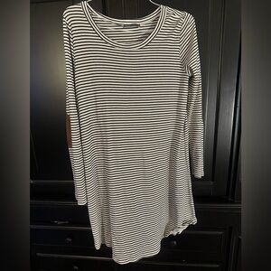 Cute striped dress with elbow patch sleeves